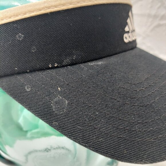 Adidas Black Visor White Embroidered Logo Visor Hat - Picture 3 of 8